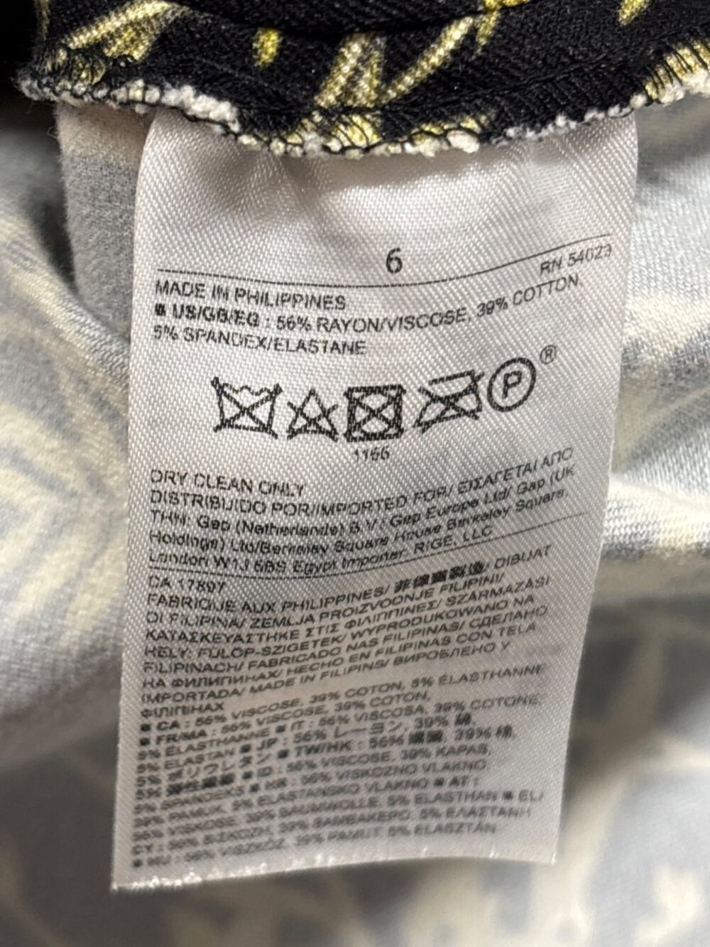 Banana Republic Midi Pencil Skirt Size 6 Black Green Cream - Picture 4 of 4